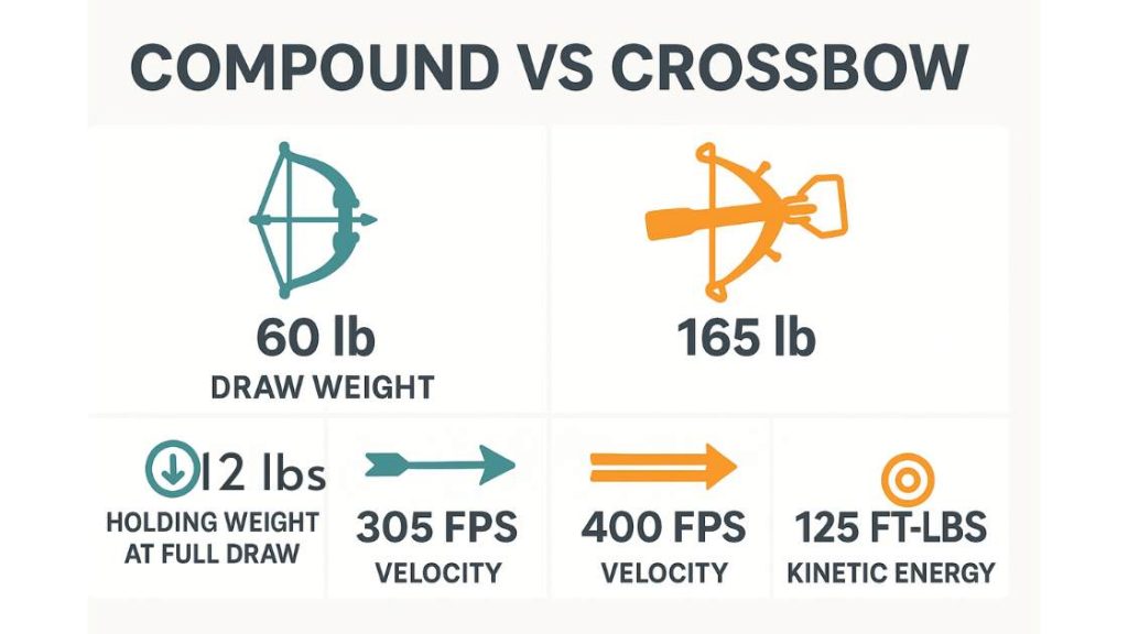 Compound vs Crossbow comparisson chart